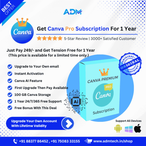 Canva Pro Subscription, Canva Pro Subscription For 1 Year