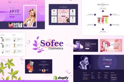 Sofee | Beauty Cosmetic Hair Salon Shopify Themes -  created for the online stores selling spa, salon, makeup, cosmetics, jewelry, fragrance, skincare, clothes, accessories, and all beauty related products.