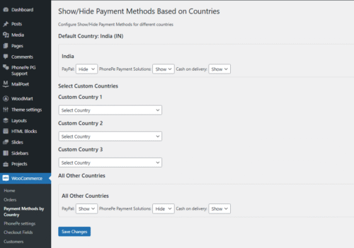 Show/Hide Payment Methods based on countries woocommurce Plugin By ADMTech Digital Solutions