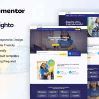 Brighto – Cleaning Service Company Elementor Pro Template Kit - Brighto is an Elementor Pro Template Kit for Cleaning Services website. This template kit will help you to create any website related to cleaning services website such as home cleaning